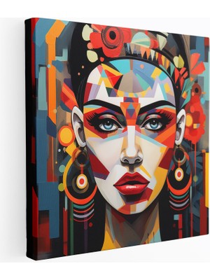 Popcas Modern Sanat Temalı Meksika Esintili Portre Kanvas Tablo