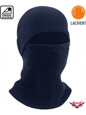 Axe Sportswear Lacivert Unisex Kışlık Termal Polar Kar Maskesi Balaclava Kayak Motorsiklet Motorcu Kask Bere