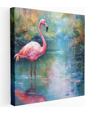 Popcas Flamingo Izlenimci Resim Sular Teması Kanvas Tablo