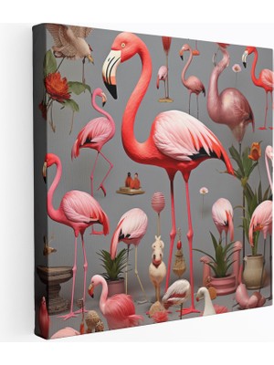 Popcas Capricious Flamingo Kolaj Modern Sanat Flamingo Figürü Duvar Tablosu