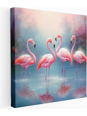 Popcas Flamingo Cenneti Flamingo Tasarımı Duvar Tablosu