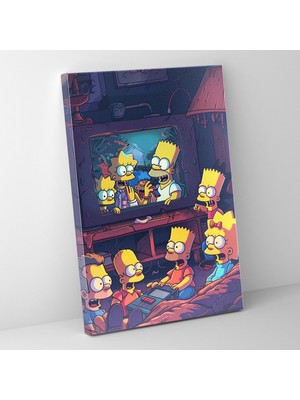 Popcas Çizgi Film Ailesi Aile Eğlencesi The Simpsons Temalı Duvar Tablosu