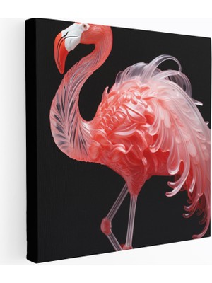 Popcas Flamingo Heykeli Mükemmel Görsel Ifade Duvar Tablosu