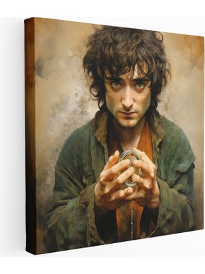 Popcas Gerçeküstü Frodo ve Tek Yüzük Temalı Yüzüklerin Efendisi Modern Sanat Kanvas Duvar Tablosu