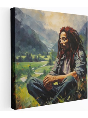 Popcas Reggae Müzisyeni Temalı Izlenimci Sanat Duvar Tablosu