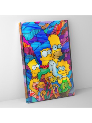Popcas Abstrakt Tasarım The Simpsons Temalı Duvar Tablosu
