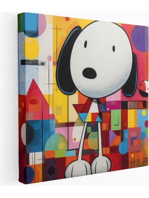 Popcas Abstrakt Snoopy Temalı Duvar Tablosu
