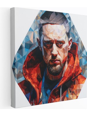 Popcas Geometrik Güç Eminem Motifli Duvar Görseli Kanvas Duvar Tablosu