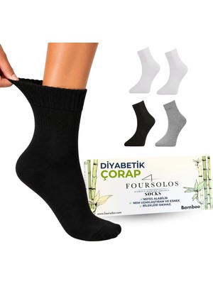 FourSolos Erkek İz Yapmayan Bambu Çorap – Nefes Alabilir, Yumuşak, 4’lü Set 41-45
