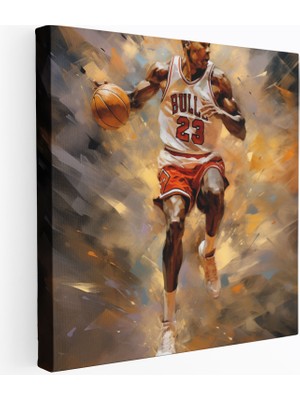 Popcas Michael Jordan Izlenimci Çağdaş Illüzyon Teması Kanvas Duvar Tablosu