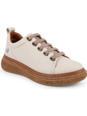 Mammamia Kadın Sneaker Bağcıklı Hakiki Deri Chunky Hafif Taban Yastıklamalı Yürüyüş 26Y-7750