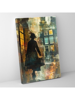 Popcas Johannes Vermeer Motifli Sokak Kavanoz Görseli Modern Sanat Kanvas Duvar Tablosu
