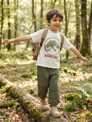 Jurassic World 2-9 Yaş Tişört - Ekru