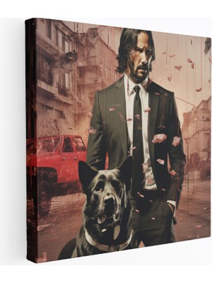 Popcas John Wick Çağdaş Kollaj Duvar Süsü Kompozisyonu Kanvas Duvar Tablosu
