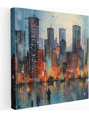 Popcas Yağmur Manzarası Modern Sanat Kanvas Duvar Tablosu