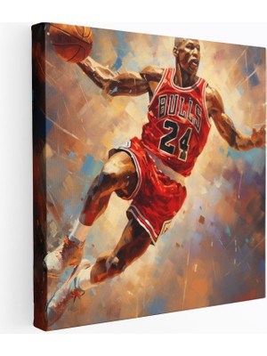 Popcas Michael Jordan Yağlı Boya Modern Sanat Kanvas Duvar Tablosu