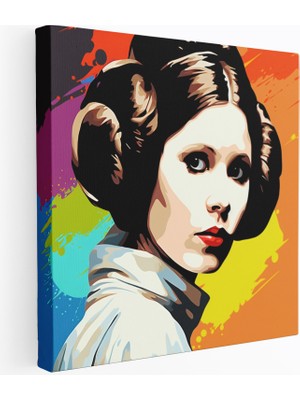 Popcas Pop Art Prenses Leia Star Wars Motifli Kanvas Duvar Tablosu