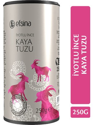 Efsina İyotlu İnce Kaya Tuzu 250 GR Doğal Kaynağıyla Rafine Edilmemiş Kalite