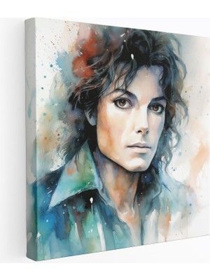 Popcas Michael Jackson Suluboya Nazik Fırça Darbeleri ile Motifli Kanvas Tablo