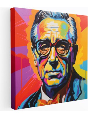 Popcasso Pop Sanat Düşündürücü Portre Neo Ekspresyonist Sanat Desenli Duvar Tablosu