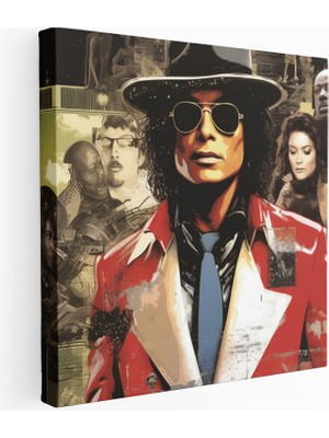 Popcas Micheal Jackson Motifli Çağdaş Kanvas Duvar Tablosu