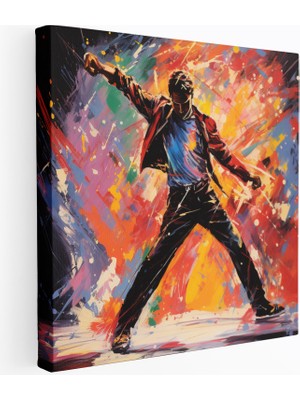 Popcas Çağdaş Abstrakt Dans Silueti Michael Jackson Temalı Duvar Tablosu