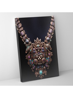 Popcas Maya Mücevher Temalı Çağdaş Tarzda Kanvas Duvar Tablosu