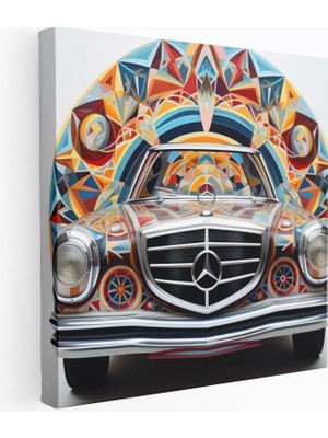 Popcas Geometrik Soyutlama Mercedes Temalı Dekoratif Kanvas Tablo