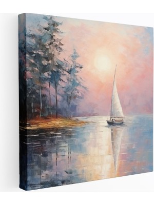 Popcas Impressionist Yelkenli Modern Sanat Temalı Kanvas Duvar Tablosu
