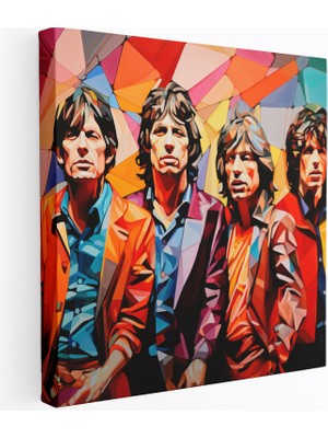 Popcas Rolling Stones Sanatı Canlı Renklerle Duvar Tablosu