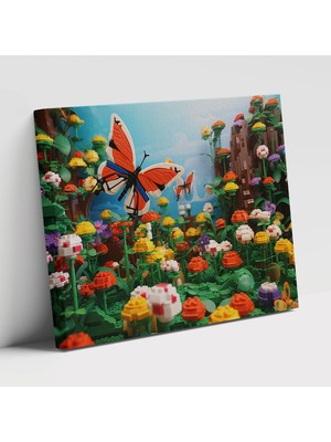 Popcas LEGO Bahçe Cenneti Bahçe Çiçekleri Motifli Kanvas Tablo