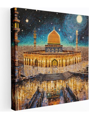 Popcas Mozaik Kaaba Ince Detaylar Islam Sanatı Kanvas Duvar Tablosu
