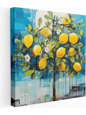 Popcas Çağdaş Limon Ağacı Canlı Renklerle Dekoratif Görsel Duvar Tablosu