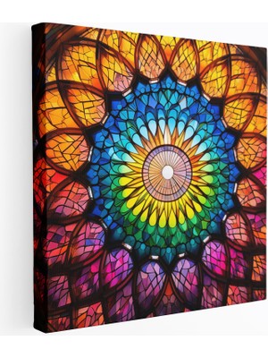 Popcas Gökkuşağı Desenli Modern Sanat Duvar Tablosu