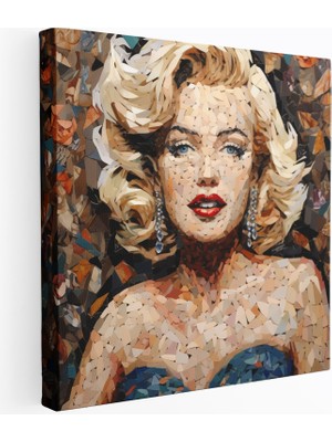 Popcas Sürrealist Mozaik Geleneksel Hollywood Portresi Modern Sanat Temalı Duvar Tablosu