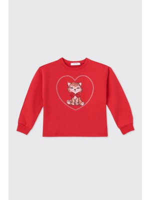 Panço Kız Bebek Kırmızı Sweatshirt