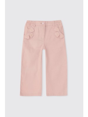 Panço Kız Bebek Çiçek Motifli Pembe Pantolon