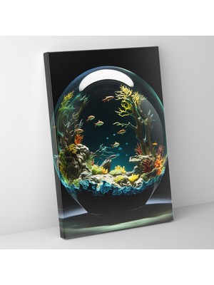 Popcas Kafatasları Temalı Sualtı Çağdaş Kanvas Duvar Tablosu