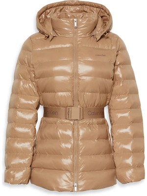 Calvin Klein Kadın / Kız Kahverengi Calvin Klein Belted Lıghtweıght P, Paı Kahverengi Kadın Mont