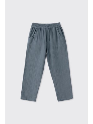 Panço Erkek Çocuk Beli Lastikli Müslin Indigo Pantolon