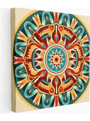 Popcas Güneybatı Mandalası Modern Sanat ve Seramik Temalı Tasarım Kanvas Tablo