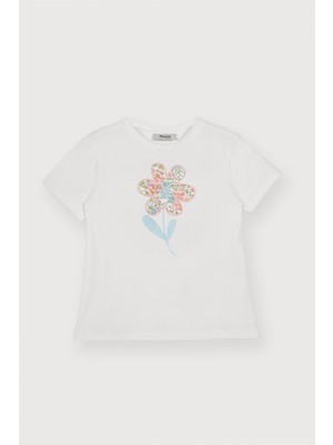 Panço Liberty Kumaş Kız Çocuk Nakışlı Tişört