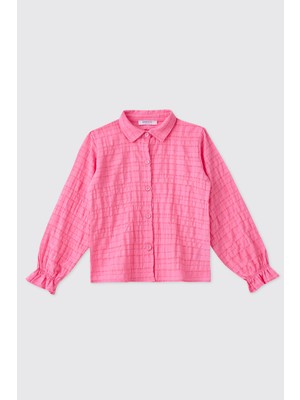 Panço Kız Çocuk Pembe Gömlek