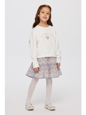 Panço Liberty Kumaş Nakışlı Kız Çocuk Sweatshirt
