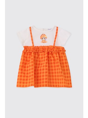 Panço Kız Bebek Oranj Elbise