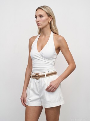 Dilvin 21268 Halter Top-Ekru