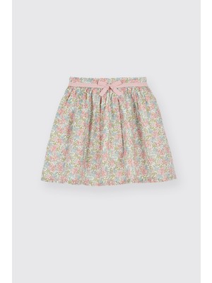 Panço Liberty Kumaş Çiçek Desenli Kız Çocuk Etek