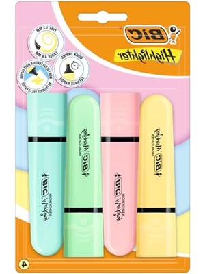 Die Grup Su Bazlı Hızlı Kuruyan 4 Renk Pastel Fosforlu Kalem Seti
