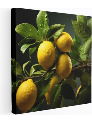 Popcas Gerçekçi Limon Ağacı Modern Sanat Temalı Kanvas Tablo