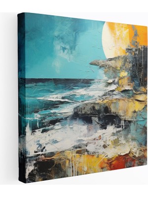 Popcas Karı Medya Deniz Manzarası Modern Sanat Esintili Deniz Görseli Kanvas Tablo